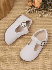 1 双女孩魔术贴防滑软底简约平底鞋，适合春夏季 - 白色 - 查看 6