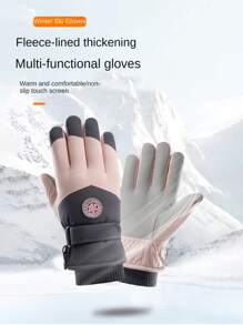 Gants de ski d'hiver femme, doublure thermique, épais, écran tactile, coupe-vent, imperméable, gants chauds pour le cyclisme et les activités de neige