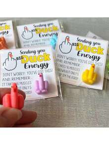 1pc Mini Middle Finger Duck Card Gift Christmas Halloween Decoration Handmade Gift Bag For Loved Ones And Friends,Christmas