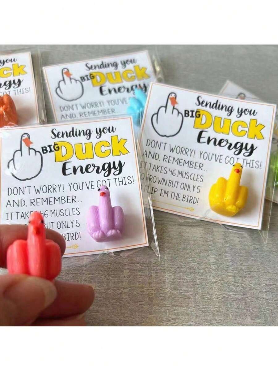 1pc Mini Middle Finger Duck Card Gift Christmas Halloween Decoration Handmade Gift Bag For Loved Ones And Friends,Christmas