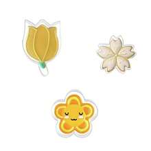 5 瓣花形饼干/糕点切刀模具套装，适用于饼干、小圆面包、松饼、婴儿食品、太阳花设计 - 白色 - 查看 5