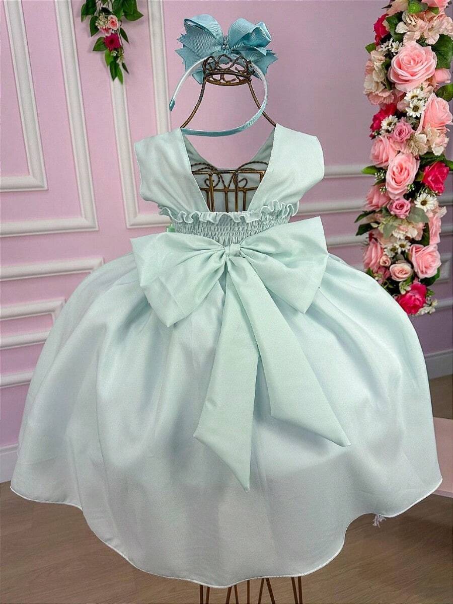 Mint Green Children's Dress For Graduation Parties Flower Girls Graduation - Màu xanh Bạc hà - Xem 1
