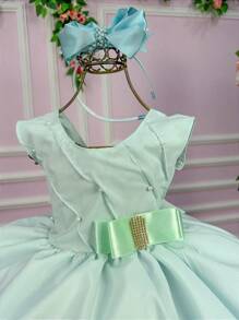 Mint Green Children's Dress For Graduation Parties Flower Girls Graduation - Màu xanh Bạc hà - Xem 3