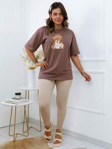 Be Happy Oversized Women's Blouse - C18 - 鏽棕色 - 查看 4