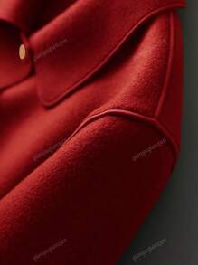 Europe And The United States Fashion Simple Jackets For Women Lapel Single Breasted High Texture Short Woolen Coat Lazy Casual Solid Color Long Sleeve Retro Temperament Loose With Fashionable Blouse Lady Winter Clothes For Woolen Coat