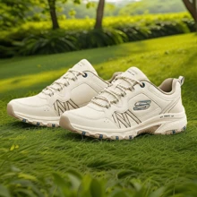 Skechers 女鞋戶外健行鞋運動鞋 低筒繫帶日常旅遊鞋低幫休閒鞋輕量緩震老爹鞋180017-OFWT - 乳白色 - 查看 6