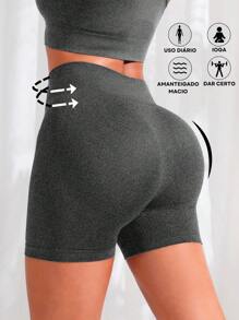 Suplex Shorts High Waist Gym Fitness Women Comfort In Your Workouts With Wolfox - 灰色 - 查看 1