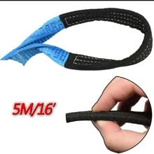 8T 16' 5M Tow Rope Heavy Duty Towing Pull Strap Road Recovery Two Shackles Chain - blue and black - View 7