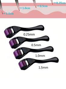 1 szt./4 szt./zestaw wałek do masażu skóry twarzy, włosów, brody, 540 mikroigieł, 0,25 mm/0,5 mm/1,0 mm/1,5 mm, przyrząd do pielęgnacji urody, uroda, produkty do pielęgnacji skóry, spa, pielęgnacja ciała, narzędzia do pielęgnacji skóry, pielęgnacja twarzy, akcesoria kosmetyczne, masaż, narzędzie do masażu twarzy, wałek do masażu twarzy