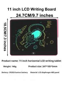 液晶书写板，彩色幼儿涂鸦板绘图板，可擦除可重复使用电子绘图板，适合 3-6 岁男孩和女孩的教育和学习玩具，绘图板，绘图板，液晶书写板，返校