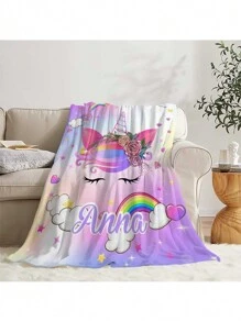 1 chiếc chăn lông cừu in hình kỳ lân tên tùy chỉnh, được cá nhân hóa với nhiều hình ảnh khác nhau, quà tặng cho bé gái, bé trai, người lớn, ngày lễ tình nhân, nhẹ, mềm mại, thoải mái khi dùng trên giường, ghế sofa, cắm trại, du lịch - chăn ấm cho mọi mùa - Nhiều màu - Xem 5