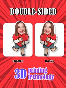 1pc Customized Face Pillow, Personalized 3D Face Pillow, Customized Headrest, Customized Photo Pillow, Personalized Doll, Customized Image Pillow, Birthday Gift, Valentine's Day Gift, Mother's Day Gift, Graduation Gift, Wedding Gift, Christmas Gift, Housewarming Gift, Suitable For Sofa, Bed, Car, Tea Room, Bedroom, Living Room, Washable, Lightweight, Breathable, Fun - girlfriend gift 1 - View 4