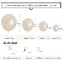 137 个白色珍珠色和象牙色乳胶气球，适用于生日派对、婚礼、毕业典礼、新娘送礼会、周年纪念、派对、迎婴派对、家居装饰、照片背景、新年、情人节、圣诞节 - 多色 - 查看 4
