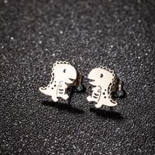 1 Paar niedliche Dinosaurier Ohrringe aus Edelstahl für Mädchen und Jungen Schmuck, minimalistische Tier Ohrstecker, Kawaii Accessoire Brinco
