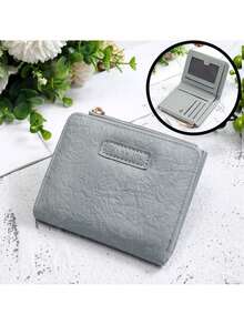 1 chiếc Ví đựng thẻ tín dụng mini ngắn, Ví gấp đôi cổ điển, Ví đựng thẻ cầm tay nhỏ cho nữ - Nhiều màu - Xem 10