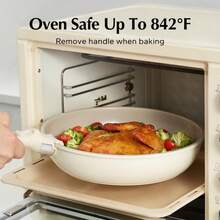 [Oferta de Halloween] Redchef Juego de 16 piezas de ollas y sartenes cerámicas antiadherentes, conjunto de utensilios de cocina con mango desmontable, sin tóxicos, sin PFAS PFOA y PTFE, seguro para horno, apilable - Por defecto - Ver 5