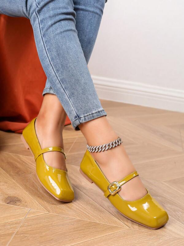 2026 Women's Vintage Square Toe Mary Jane Flats, Versatile Casual Shoes For Spring/Autumn, 2025 New Arrival Plus Size Flat Shoes With Buckle Strap