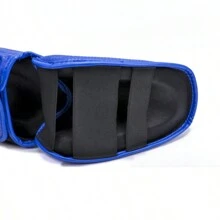 Boxing Leg Guards With The Back Of The Foot Sparring Grappling Shin Guards Muay Thai Thickened Fighting Guards Ankle Guards Taekwondo Leg Guards PU Thickened Sports Guards - Đỏ - Xem 6