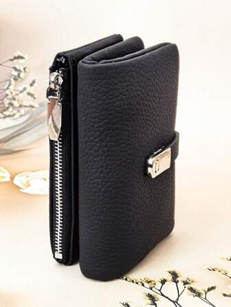 MINGYOU ארנק עור PU קצר במיוחד רך במיוחד לנשים, ארנק רב-שכבתי רב תפקודי עם סגירה מגנטית מעודנת, תיק יד עם חריצים לכרטיסים, מחזיק כרטיס נרתיק מטבעות רוכסן, קלאץ' נוח וקל משקל למסיבה, תאריך, מתנה לחג