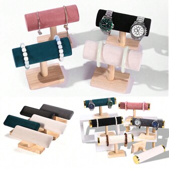 1pc Fashion Wooden Bracelet Display Stand Wristwatches Bangle Storage Rack Anklet Chian Necklace Holder Counter Showcase Props Gifts For Women