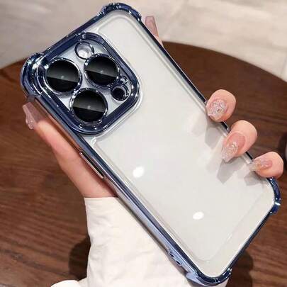 1个电镀四角防摔透明TPU保护壳，兼容 17 Pro Max/17 Air、11、15 Pro Max、14 Pro Max/Galaxy S25 Ultra、S2 FE、SAM A25、A56/荣耀/红米Note 13 Pro/12C/13C/14C/Note 14智能手机，国际版，非国内版