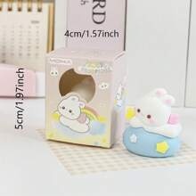 MOKA 1 Pc Cartoon Magic Card Pencil Sharpener, Miniature Pencil Sharpener, Safe Design For Kids And Students - Blue and White - View 1