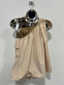 Women's One-Shoulder Tie Blouse - 米色 - 查看 2