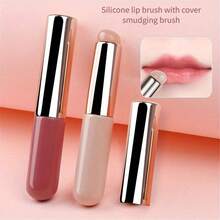 Cọ son môi silicon Cọ môi có nắp chống bụi Đầu mềm mới Son môi lì tiện lợi Cọ sửa môi tiện lợi - Nhiều màu - Xem 2