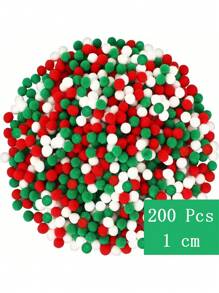 100/200Pcs 1cm/1.5cm Assorted Pompoms Multicolor Valentine Day Arts And Crafts Fuzzy Pom Poms Balls For DIY Creative Crafts Decorations, Christmas Gift Ideas, DIY Christmas Ornaments - Multicolor - View 20