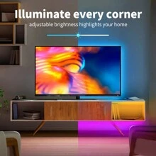Dải đèn LED, Điều khiển bằng nút bấm, Nhiều màu thay đổi, Đèn chiếu sáng trong nhà, Đèn trang trí phòng, Đèn trang trí phòng ngủ điều khiển từ xa thông minh, Quầy bar, Phòng ngủ, Hành lang, Lối đi, Trang trí, Đèn trang trí sân trong - màu sắc - Xem 4