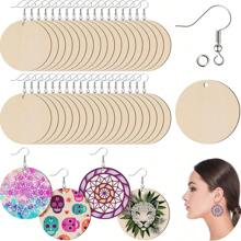 200 Stücke unfertige runde Holz Ohrringe - Erstellen Sie Ihr eigenes einzigartiges Boho-Stil Schmuckstück mit Do-it-Yourself Bastelbedarf für handgemachte Accessoires