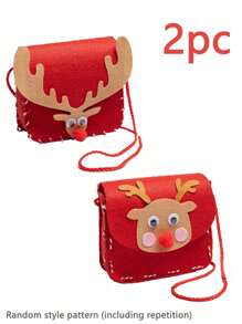 1 Conjunto de Decoração de Natal Renas de Natal DIY Mochila Presente Pequeno Feito à Mão Porta-Moedas Criativo Produto Semifinished Material Artesanal de Jardim de Infância para Meninos e Meninas - pacote de material diy (acessórios de cor aleatória) - Visão 13