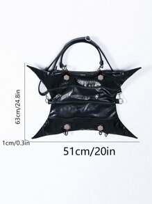 The New Dark Cool Girl Large-Capacity Shoulder Bag With Multi-Back Method And Multi-Pocket Design Four-Pointed Star Bag Is The Same Niche Retro Solid Color Special-Shaped Y2K Crossbody Bag Halloween Christmas Eve Cosplay Bag.