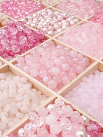 100pcs Pink Series Glass Beads, Available In Various Sizes Used For Jewelry Making, DIY Fashion Earrings, Bracelets, Necklaces, Decoration, Handmade Craft Products