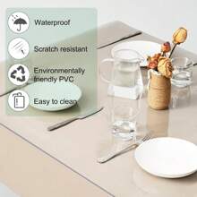 Mercury Textil Mantel de PVC Transparente Grosor de 0,11mm/0,18mm/0,25mm/0,50mm, Anchura de 140cm Impermeable, Hule Cubre Mesa Anti Manchas, Ideal para Proteger Muebles, Protector de Mesa de Comedor o Cocina Rectangular. Entrega gratuita 24h/48h Península Ibérica - 0,25mm Anchura 140CM - Ver 3