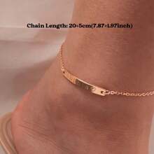 Personalized Anklet Custom Name Anklets Anniversary Gift Dainty Anklet Adjustable Ankle Bracelets - Gold - View 8