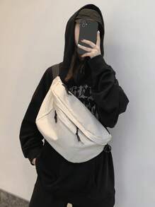 Large Capacity Multi-zip Bum Bag - Light Grey - View 3