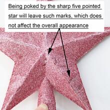 1pc Medium Size Christmas Tree Topper Star Shaped Decor With Silver Glitter Powder (slight Powder Shedding Is Normal) - Silver - View 9