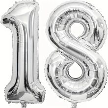 40 英寸银色数字铝箔气球，大尺寸数字气球适用于生日派对、婚礼、周年纪念、新年、圣诞节、情人节装饰和摄影背景