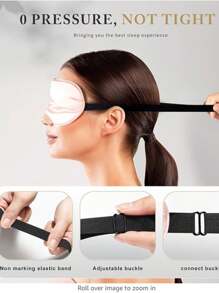 Antifaz de sueño de seda sintética personalizado y divertido, máscara de ojos transpirable con bloqueo de luz, correa elástica, diseño de dibujos animados lindos, con logotipo impreso, máscara ocular de seda por ambos lados - Multicolor - Ver 6