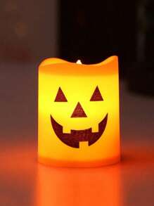 24pcs/12pcs/6pcs/3pcs/1pc LED Electronic Candle Lights, Electronic Candle Holder Funny Pumpkin Lights, Party Atmosphere Props Decoration, Suitable For Halloween, Christmas Eve And Other Horror Themed Skeleton Head Ghost Festival Pumpkin Light Parties