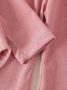 2 件套年轻女孩休闲卡通字母印花连帽衫上衣和配套喇叭裤套装