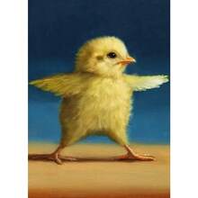 1 件有趣的动物运动海报和印刷品可爱瑜伽鸡复古墙壁艺术有氧运动姿势帆布画健身房无框架、家居装饰、房间装饰、墙壁装饰 - 彩色 - 查看 13