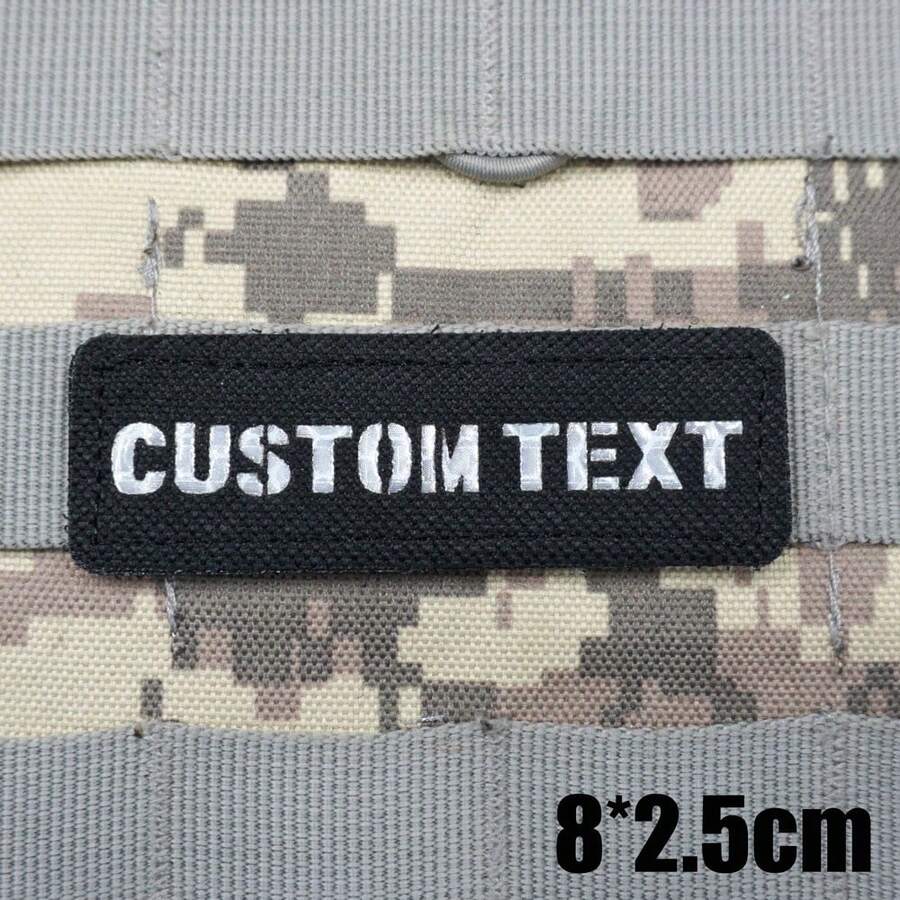Custom 2 Pcs Reflective Name Tag With Hook Backing DJ1