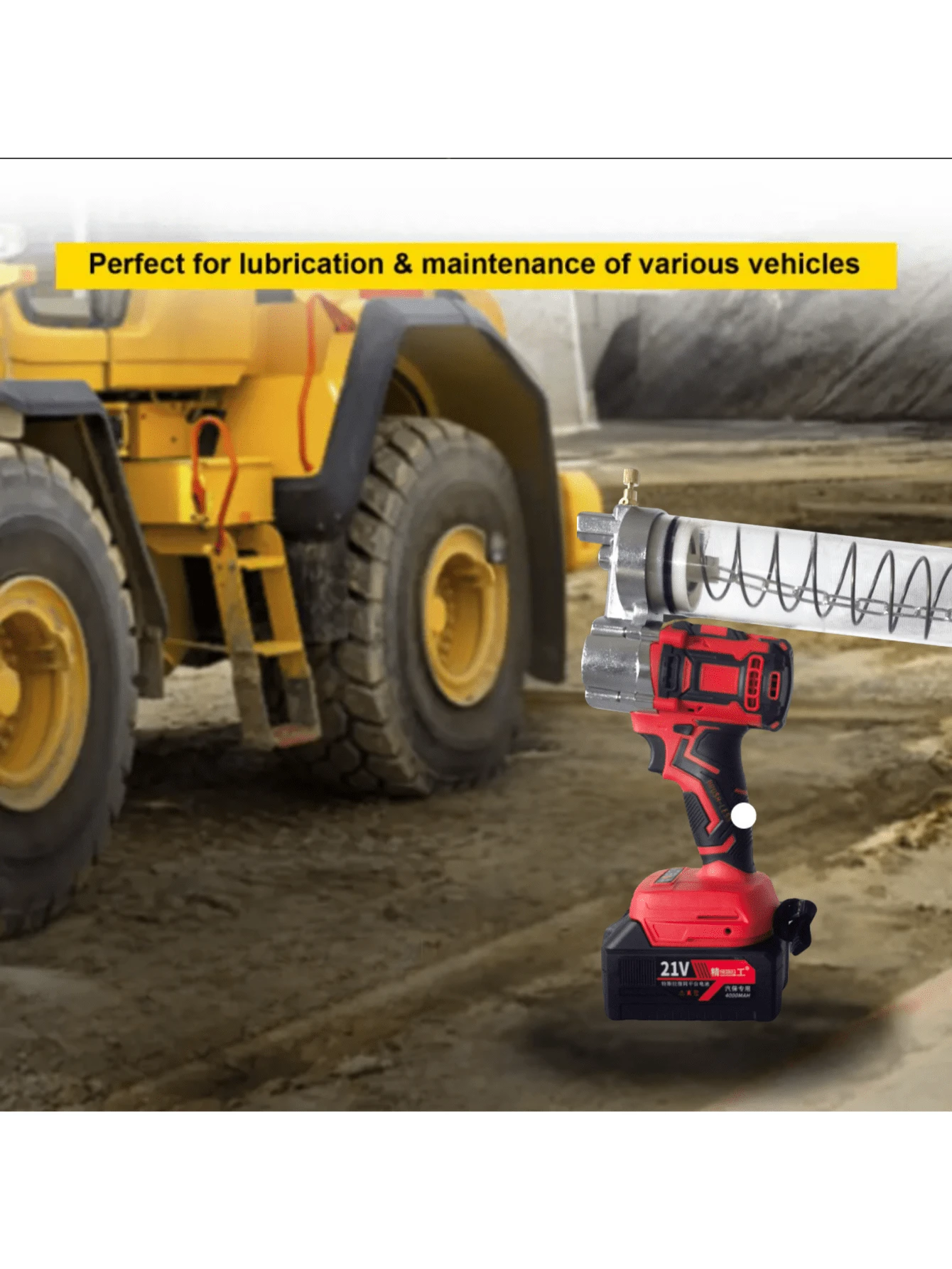Grease Gun Battery Powered, Electric Grease Gun Kit, Explosion-Proof ...