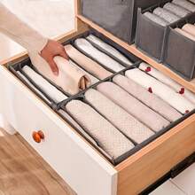 1 pièce/3 pièces - Boîte de rangement pour vêtements et pantalons, boîte de finition des vêtements avec compartiments, boîte de rangement en couches pour jeans et sous-vêtements, boîte de rangement pour vêtements de type tiroir, boîte de classification pliable en tissu pour robes, pantalons, chaussures, jeans, bottes, jupes