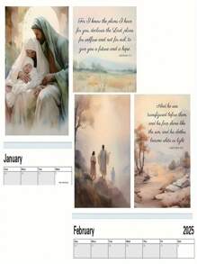 1PC 2025 Lịch Chúa Jesus Lịch vẽ du lịch Chúa Jesus Quà tặng tốt nhất - Nhiều màu - Xem 3