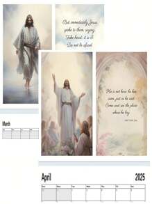 1PC 2025 Lịch Chúa Jesus Lịch vẽ du lịch Chúa Jesus Quà tặng tốt nhất - Nhiều màu - Xem 5