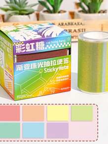 126pcs Ombre Pearlescent Expandable Sticky Notes, Reusable Color Marking Memo Pad With Strong Adhesiveness - one-size - View 11