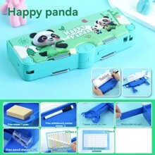 1 件多功能 3 层双面大容量学校用品收纳铅笔盒，配有剪刀、笔刀、尺子、橡皮擦、日程表、干擦记号笔 回到学校，回到学校，学校用品，铅笔袋，书包 - 雙面剪刀款文具盒 - 查看 12